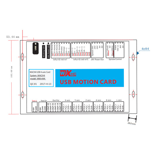 WaveTopSign XHC Mach4 3-6Axis USB Motion Control Card
