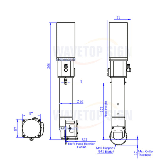 WaveTopSign 310W AC Round Knife Vibrating Knife 0-6000RPM