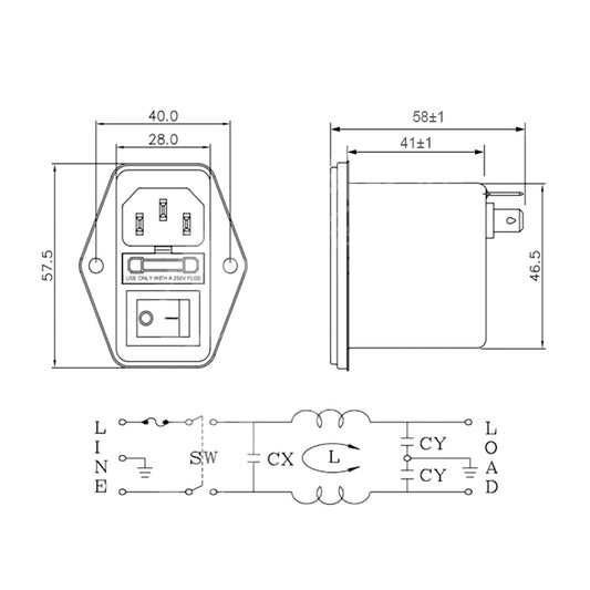 WaveTopSign CANNYWELL CW2B Series EMI Power Filter