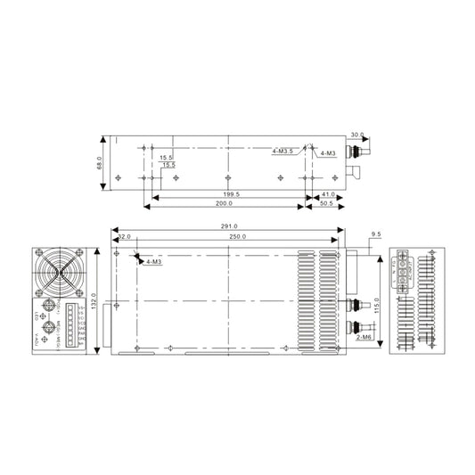 WaveTopSign MeanWell Hign Power Switch Power Supply 1200W 12V 24V 36V 48V