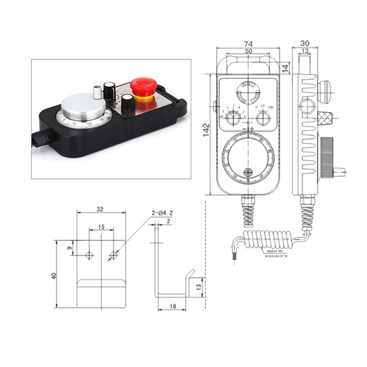 WaveTopSign CNC MPG Pendant Handwheel 4/6Axis 5V