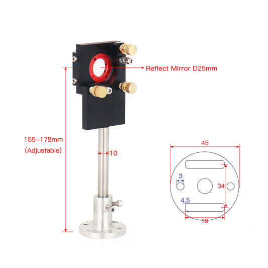 WaveTopSign Co2 Laser Head Set With Focus Lens & Reflective Mirror*3