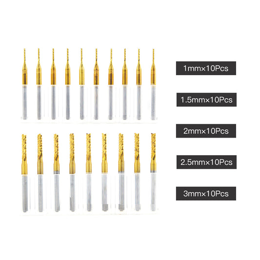 WaveTopSign 3.175mm Router Bit Mini PCB Carbide End Mill Tools