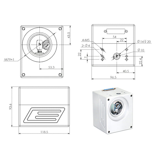 WaveTopSign SG7110 Co2 / Fiber Galvo Scanner Head