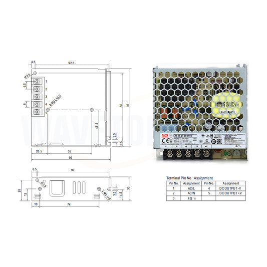 WaveTopSign 75W Original MeanWell LRS-75W Switch Power Supply