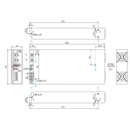 WaveTopSign RSP-2000W Switch Power Supply for 100W Co2 Laser Module