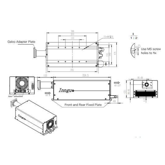 WaveTopSign 355nm Diode Pumped Solid State Laser Source 5W