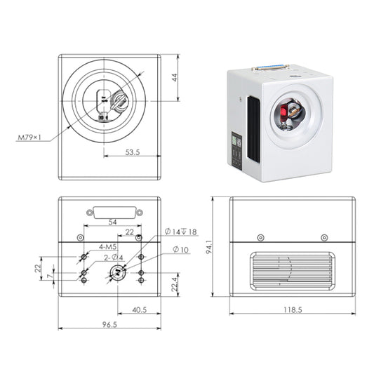 WaveTopSign SG2206 355nm UV Laser Galvo Scanner Head