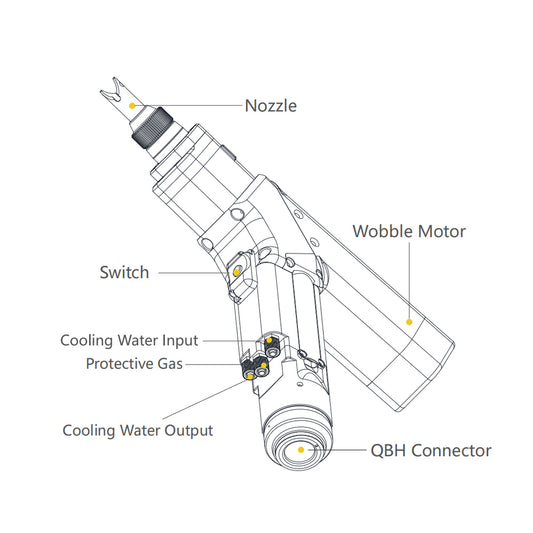 WaveTopSign WSX ND18A 0-1.5kW Hand-held Laser Welding Head