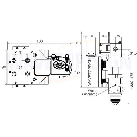 WaveTopSign 150-500W CO2 Laser Cutting Head